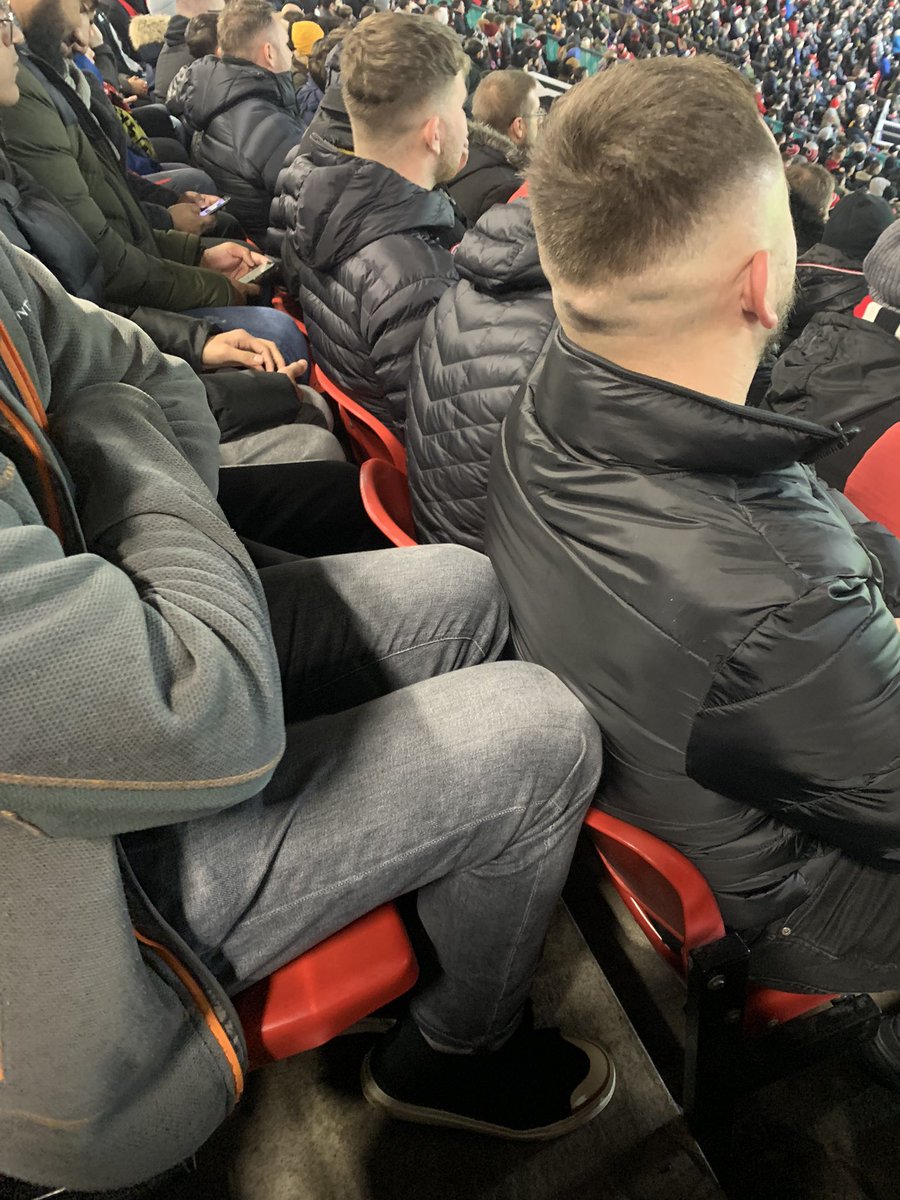ThewlisSamuel's tweet photo. @ManUtd seats for the midweek game against young boys. Spending hard earned money to have somebody’s knees in my back all game.  Unacceptable! @talkSPORT @GNev2 @rioferdy5 https://t.co/dXReOyVJFW