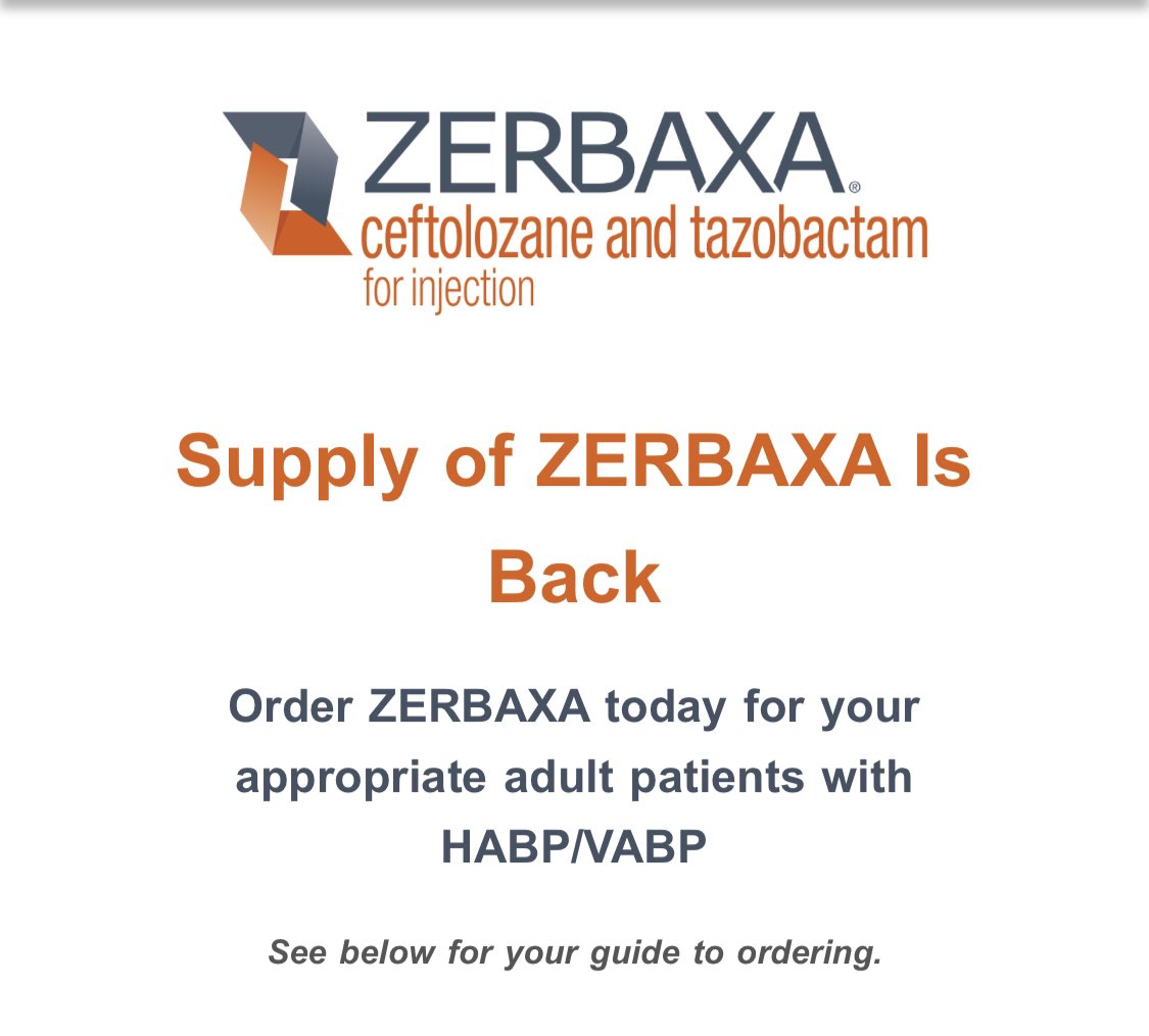 Yesssssss!!!! Zerbaxa is baaaaccccckkkk. Happy holidays to everyone in ID. Oh how we’ve missed you this past year #IDTwitter #medtwitter