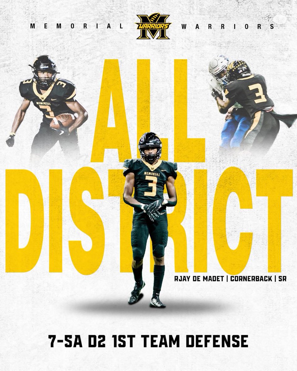 I am blessed and thankful for receiving this title. It wouldn’t have been possible without my teammates, my coaches putting me in the right spot for success, and God.✝️ Thank you! <a href="/KevinJCEO/">Coach Mac 🏈</a> <a href="/roberson_derick/">Coach Rob, M.Ed., RAA</a> <a href="/CoachMackey25/">Jake Mackey</a> <a href="/CoachWelock/">Joseph Welock ..</a> <a href="/FMHSRecruits/">Memorial Football Recruiting</a> @2018Memorial