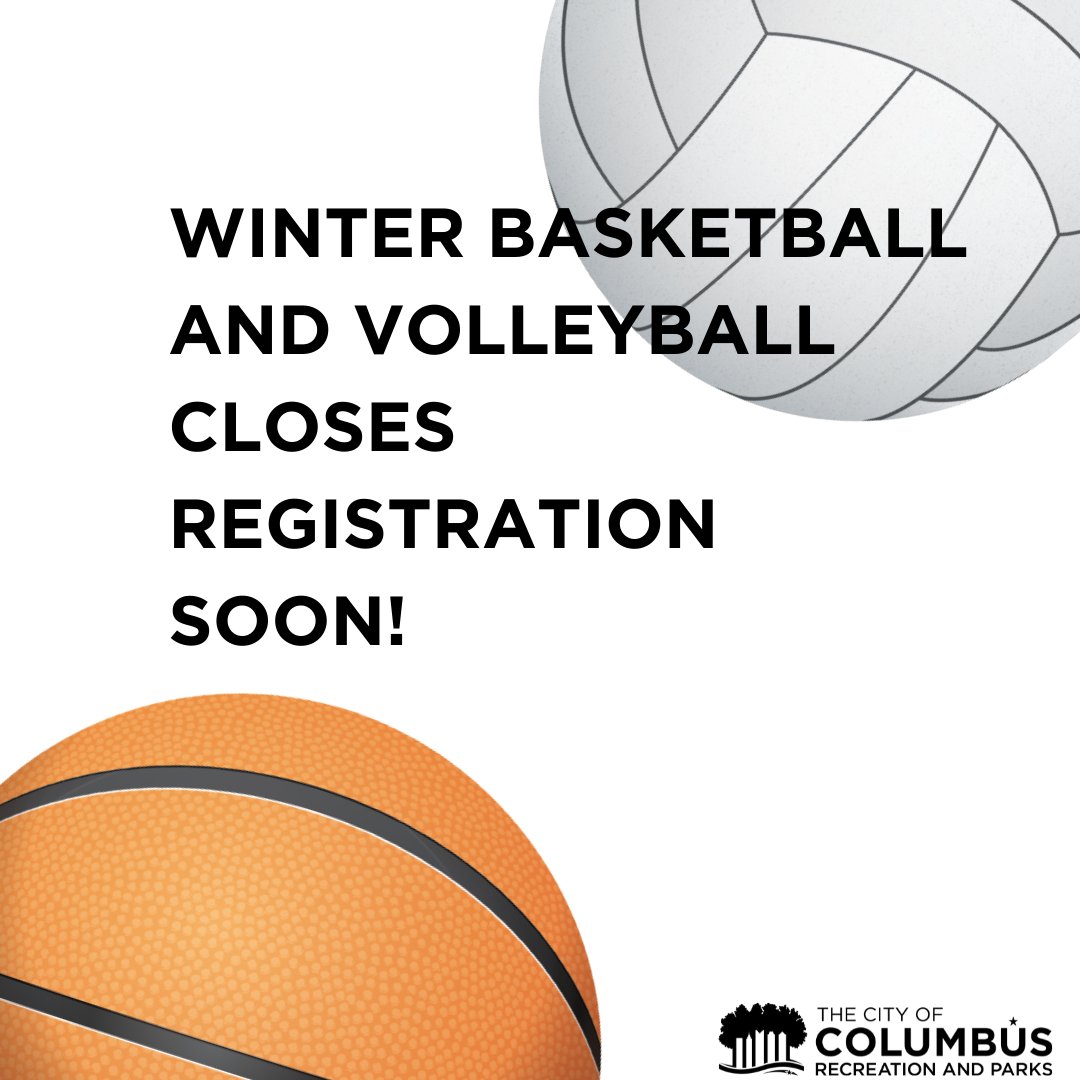 Winter registration for adult basketball and volleyball closes soon! Make sure you secure your chance of playing some fun winter sports with us! Registration can be completed on our website! crpdsports.org/adult/