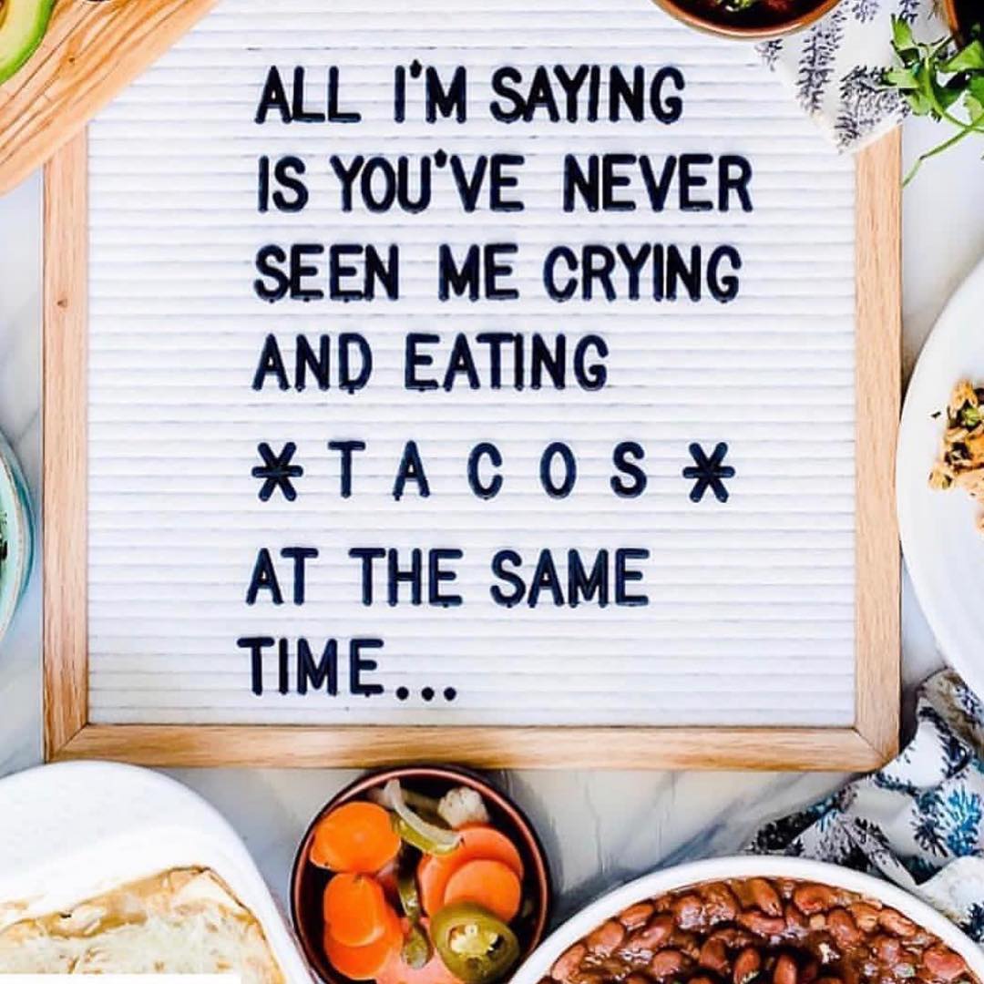 The only acceptable crying near #tacos is tears of joy! 🌮❤️

📸: tacosandjokes