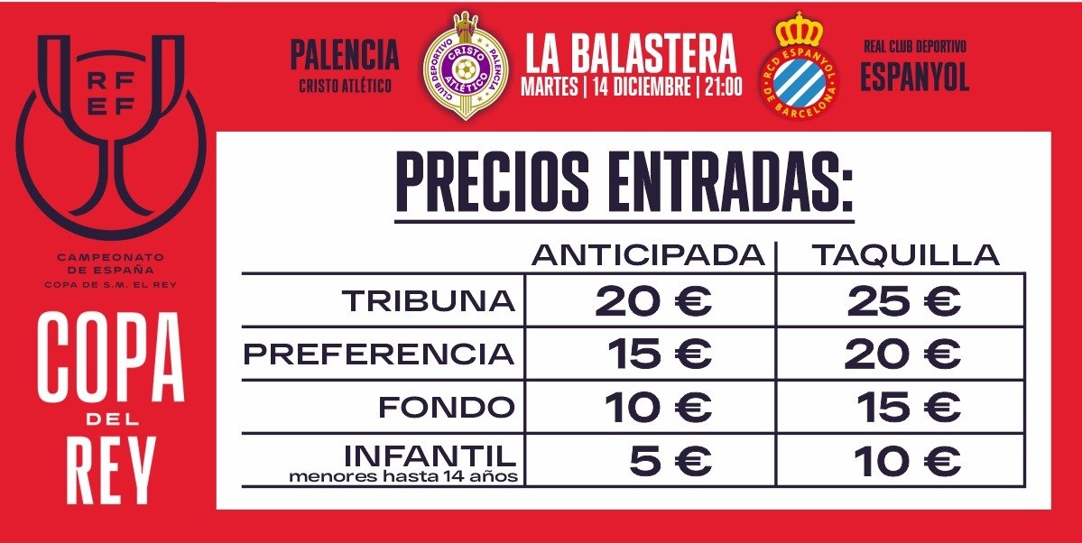 Es muy fácil desde HOY día 10 tienes las entradas a la venta en los puntos de venta oficiales. NO COMPRES EN OTROS SITIOS, Pueden ser falsas <a href="/PalenciaCristo/">Palencia Cristo Atl.</a> <a href="/OCR_Palencia/">Onda Cero Palencia</a> @copepalencia <a href="/SERpalencia/">Cadena SER Palencia</a> <a href="/DiarioPalentino/">Diario Palentino. Palencia</a> <a href="/ElNorte_PA/">El Norte. Palencia</a> .... NO FALTES A LA CITA CON LA COPA!!