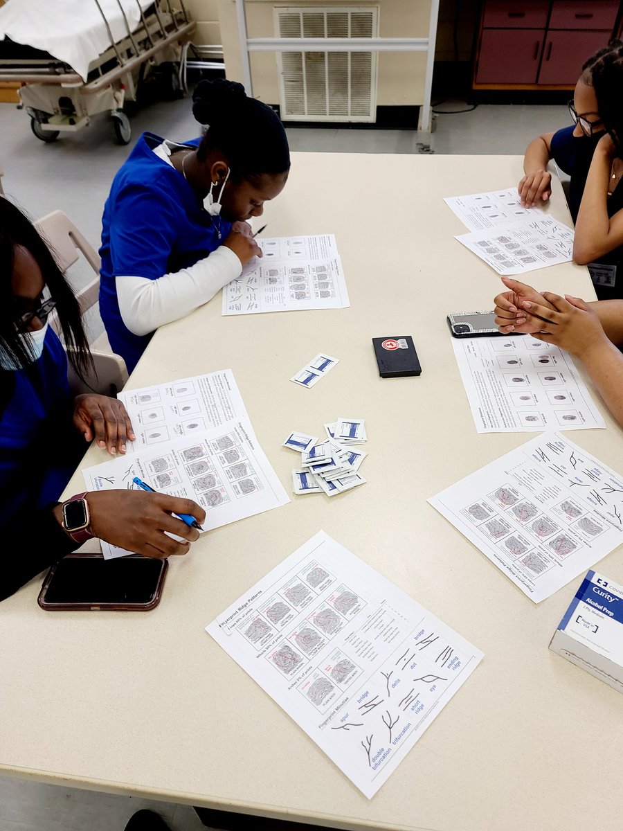 HealthMasd's tweet image. TCRCTC Health Science I students completed a fingerprint activity for lab. They were covering the skin part of Integumentary System. Health Science II students performed range of motion exercises for their lab assignment. I couldn't ask for a better way to celebrate my birthday!