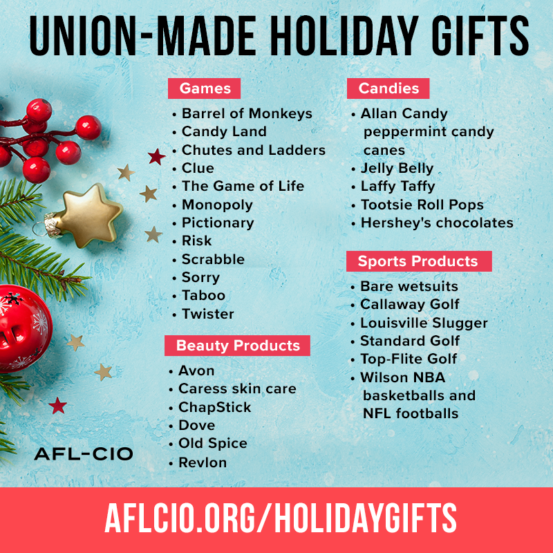 Support union workers when you shop for Christmas! #ShopUNION