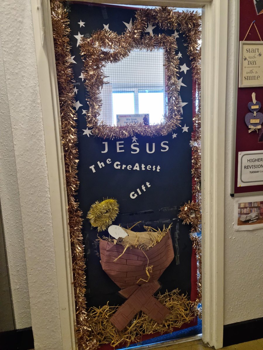 HC_Scotland's tweet photo. #HamiltonAdvent Day 12

Mrs Smith's classroom door represents the birth of Jesus, the greatest gift. Jesus is the greatest gift, comes from God, and is the life-giving source of all that overwhelming joy that is recognised on Christmas and remembered all year long. https://t.co/kkum1QsX7J