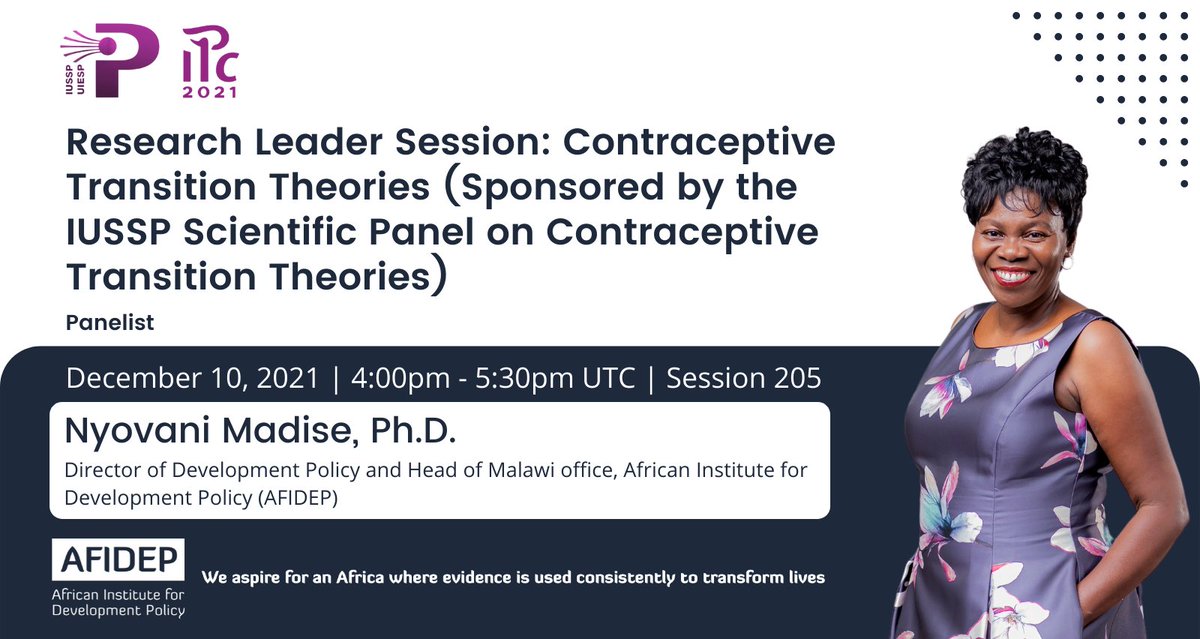 Join <a href="/NMadise/">Nyovani Madise</a> today (6pm CAT) at the <a href="/IUSSP/">IUSSP</a> #IPC2021 conference as a panellist at the Research Leader Session: "Contraceptive Transition Theories"
#TeamUpConsortium