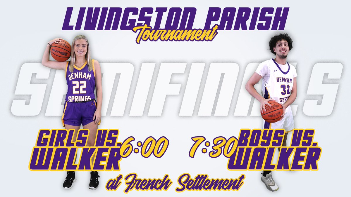 dsjacketstv's tweet photo. IT’S GAMEDAY!
Come out to French Settlement tonight to support @DSHS_GirlsBBall at 6:00 and then @DenhamSpringsbb at 7:30 in the Semifinals of the LP Tournament!
#WINASONE https://t.co/zzl9jsyfox