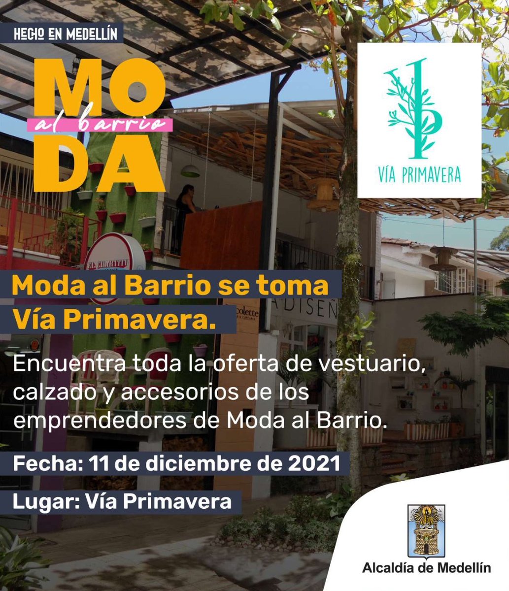 IUPascualBravo's tweet image. Conoce los emprendimientos del programa #ModaAlBarrio 👗👟 en el bazar Vía Primavera 🌺🌸.

🗓️Fecha: 11 de diciembre

¡Te esperamos! 🏃‍♀️🏃‍♂️💨
