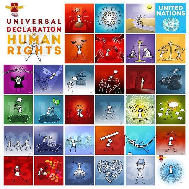UN's tweet photo. The Universal Declaration of Human Rights has helped improve the lives of millions of people and lay the foundations for a more just world.

#StandUp4HumanRights on #HumanRightsDay &amp; every day.  https://t.co/2ftXxLSUoQ https://t.co/y5vXHmCjtJ