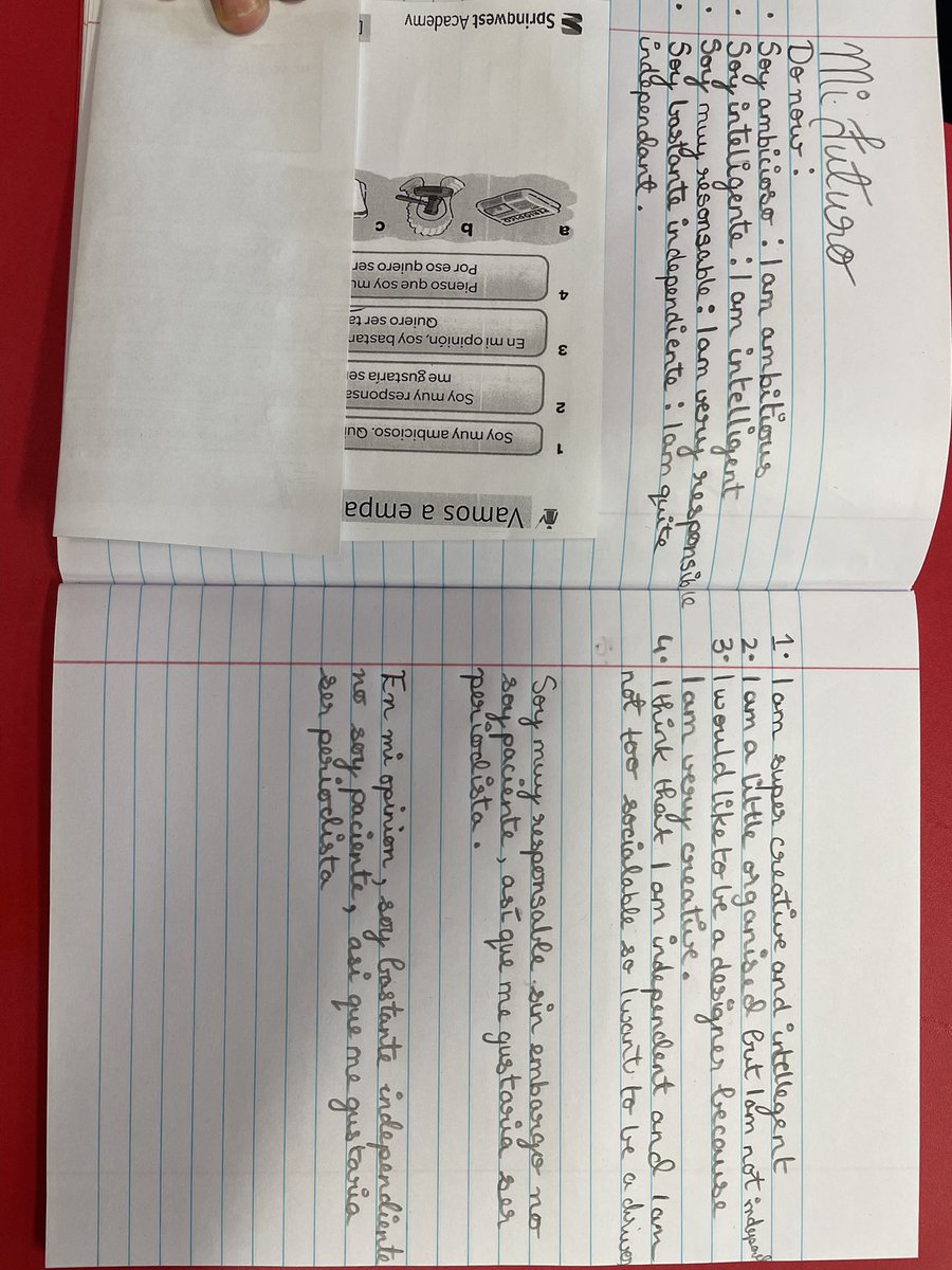 Kiyara Y9 had never done Spanish before she came to Springwest two weeks ago. So impressed with the amazing work she’s produced so far! 👏👏👏 <a href="/ACOCorps/">ACO Corps</a> <a href="/MFLSpringwestA/">@MFLSpringwest</a> <a href="/SpringwestA/">Springwest Academy 💙</a>