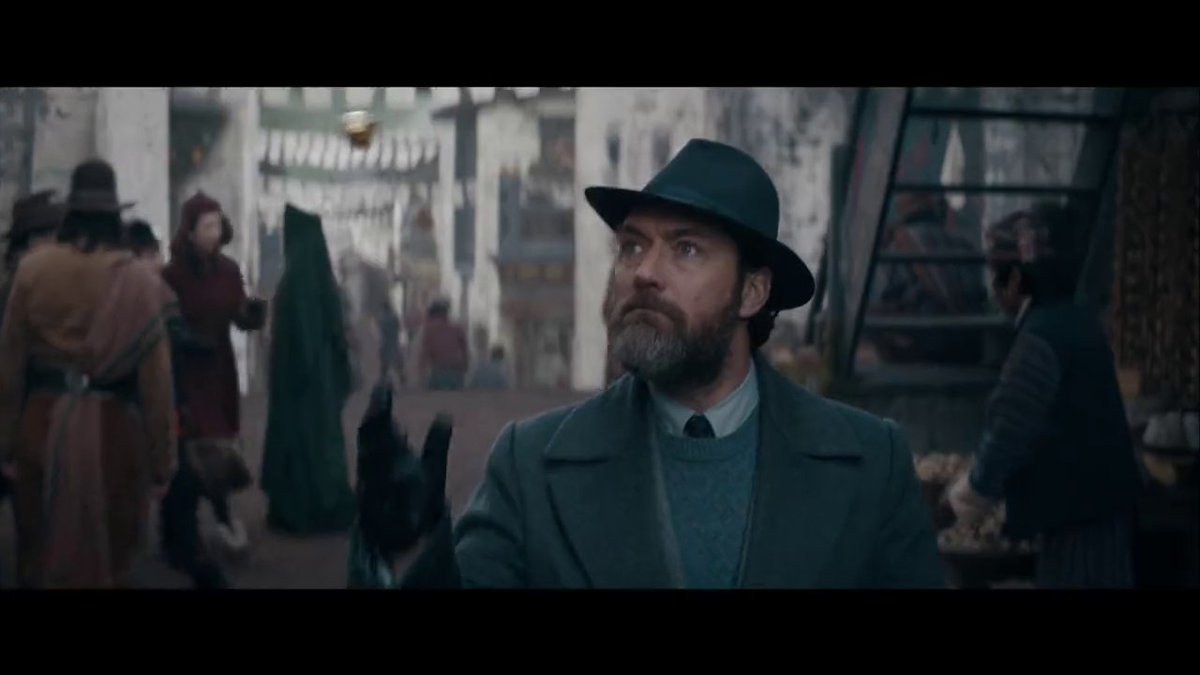 rowlinglibrary's tweet photo. Mad Mikkelsen as Grindelwald, Dumbledore, Newt Scamander and more from #FantasticBeasts #SecretsOfDumbledore. Full trailer out next Monday 13th. https://t.co/djnS87M9NR