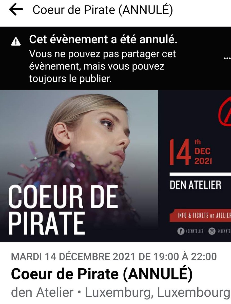 Reanioff's tweet photo. Le concert de @beatricepirate est annulé à Luxembourg 😭
Repose toi bien 😊 et reviens nous en pleine santé https://t.co/A2prYfmxpf