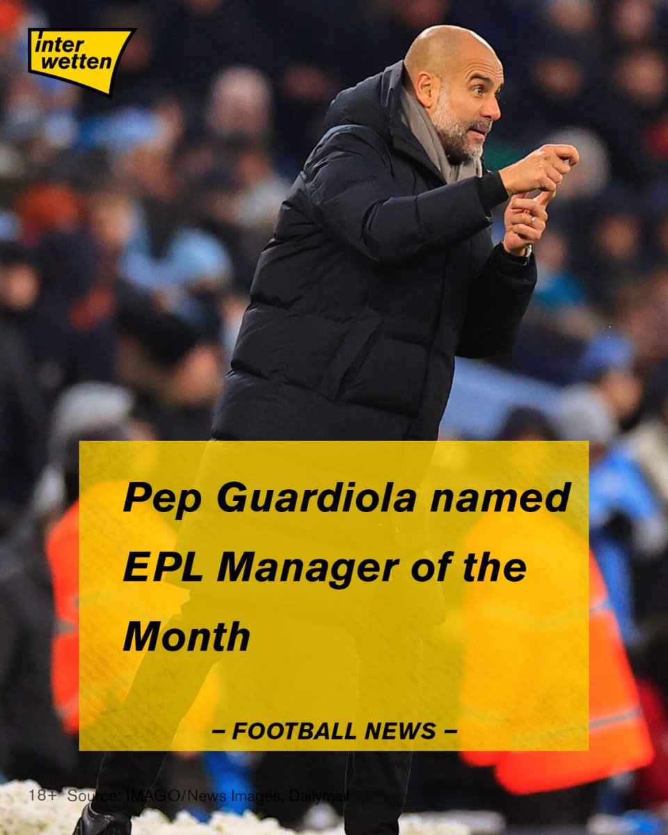 Pep Guardiola wins #PremierLeague Manager of the Month for November 🏆 🏟️ 3 games ✅ 3 wins ⚽️ 7 goals scored ⛔️ 1 goal conceded #Bettingisoursport #InterwettenNG