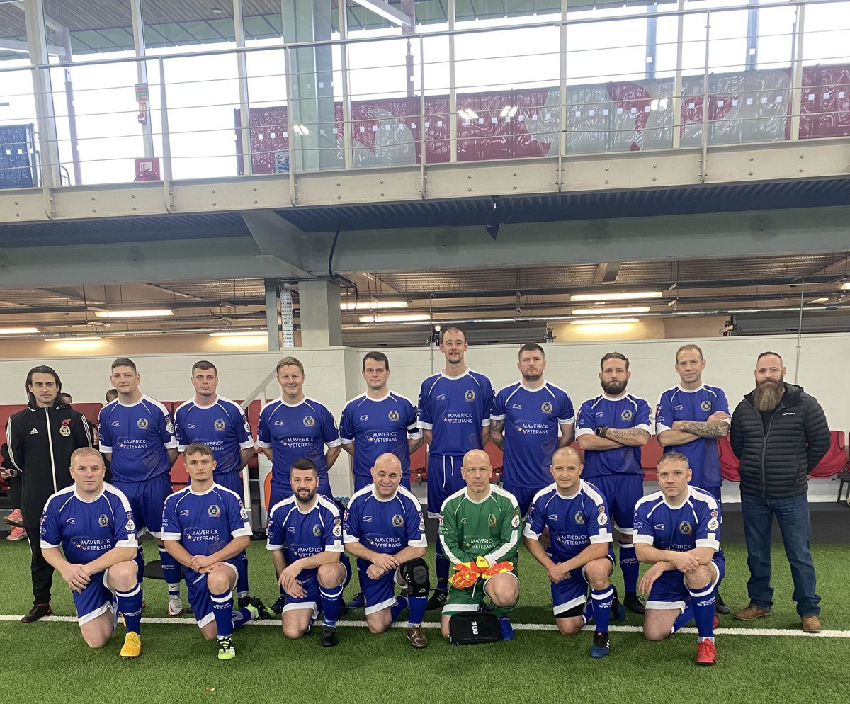 Our <a href="/CurzonAshton/">Curzon Ashton</a> #MilitaryVeterans team are also in action tonight taking on the <a href="/ManCity/">Manchester City</a> Veterans team in the monthly Veterans Football League, good luck <a href="/IsaacKeast/">Isaac Keast</a> &amp; the team...looking good in their new <a href="/maverickstars1/">Maverick Stars Trust 💫</a> sponsored kit! ⚽️🔵⚪️