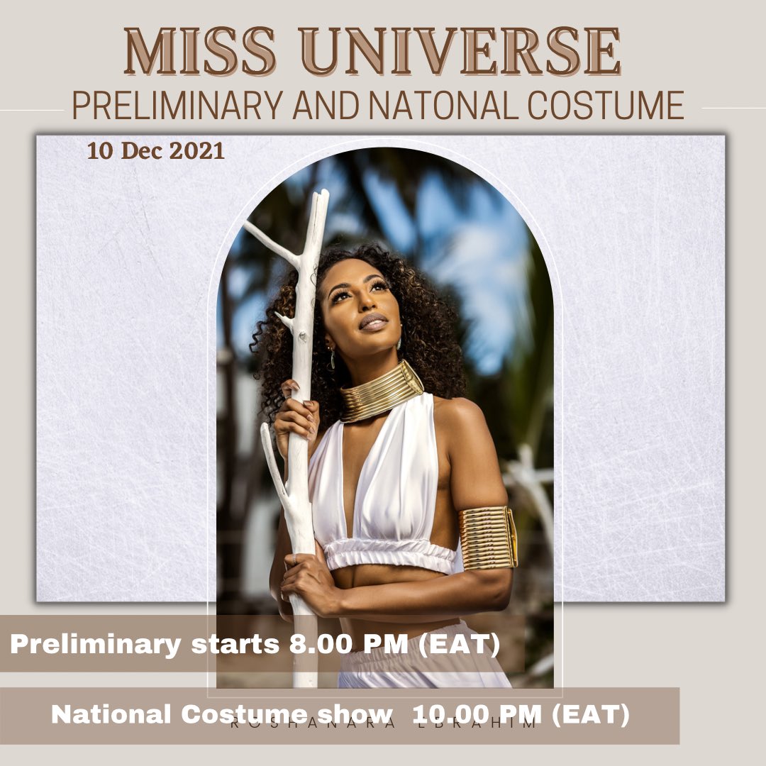 Set your reminder and watch #MissUniverse Preliminary and National Costume shows from 8PM EAT 👇🏽

youtu.be/nLwNQFXTEnc