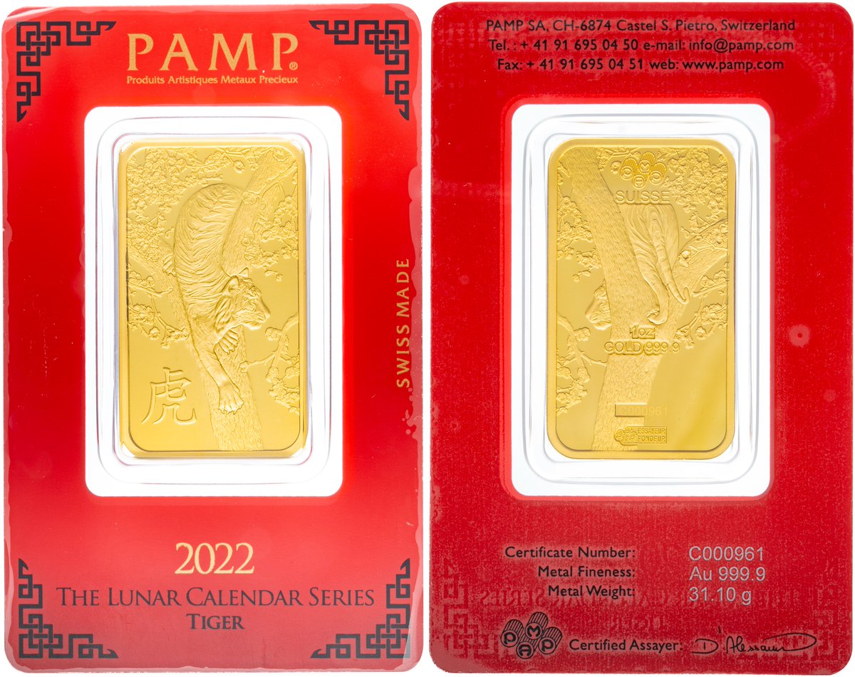 Chards Coin and Bullion Dealer on X: We love how the design on these PAMP  Chinese lunar bars shows the tiger from 2 different viewpoints. Now in stock  👇  #gold #bullion #