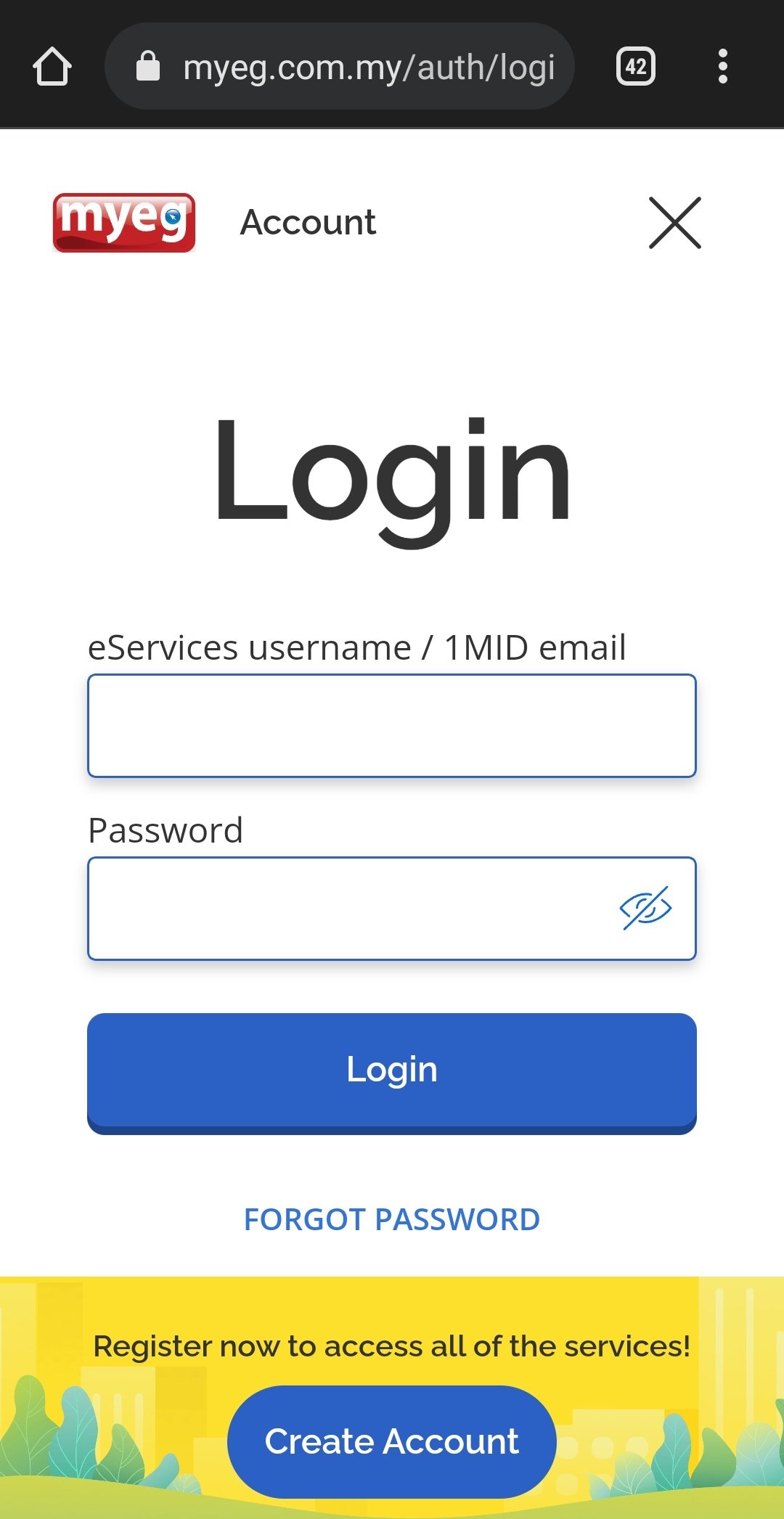 Myeg login