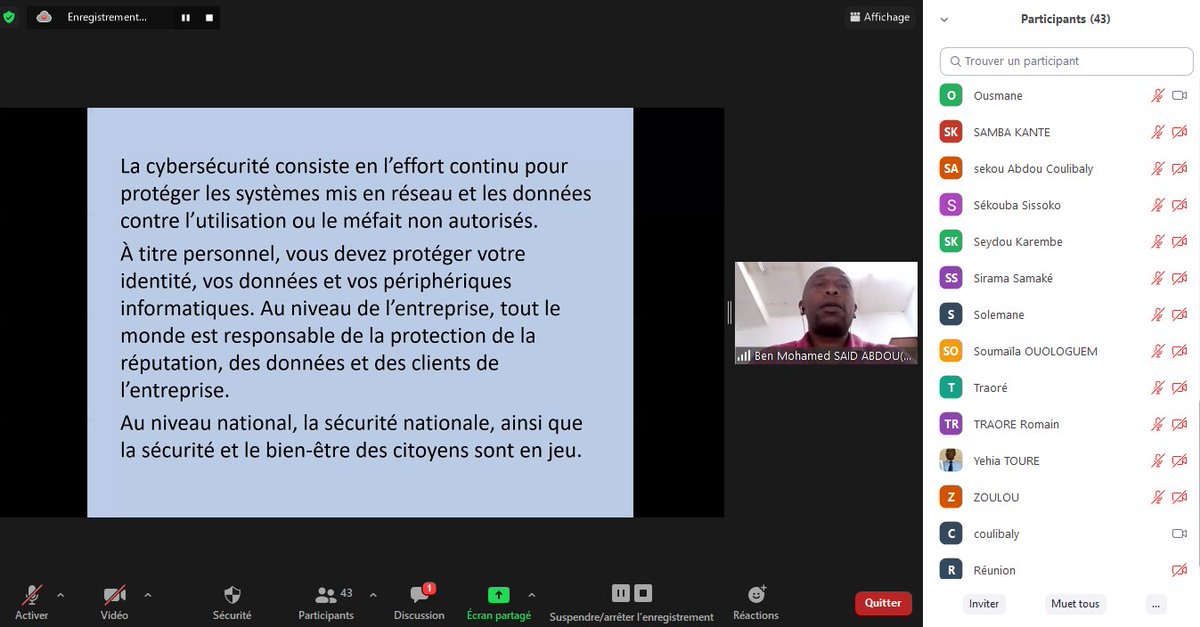 ISOC MALI, le chapitre malien d'Internet Society (@isocml) on Twitter photo Le webinaire sur la Cybersécurité est en cours, rejoignez-nous vite sur Lien : bit.ly/31JHBB8
<a href="/VictorNdonnang/">Victor Ndonnang</a> <a href="/jane_coffin/">Jane Coffin</a> <a href="/jdogniez/">Joyce Dogniez</a> <a href="/Bekaye223/">Bekaye CISSÉ</a> <a href="/Bambakeleti/">ʙᴀᴍʙᴀ ᴋᴇʟᴇᴛɪ</a> <a href="/ISOC_Live/">ISOC Live</a> <a href="/bacharbong/">Abdeldjalil Bachar Bong</a> <a href="/ISOC_Africa/">Internet Society Africa</a> Le webinaire sur la Cybersécurité est en cours, rejoignez-nous vite sur Lien : bit.ly/31JHBB8
<a href="/VictorNdonnang/">Victor Ndonnang</a> <a href="/jane_coffin/">Jane Coffin</a> <a href="/jdogniez/">Joyce Dogniez</a> <a href="/Bekaye223/">Bekaye CISSÉ</a> <a href="/Bambakeleti/">ʙᴀᴍʙᴀ ᴋᴇʟᴇᴛɪ</a> <a href="/ISOC_Live/">ISOC Live</a> <a href="/bacharbong/">Abdeldjalil Bachar Bong</a> <a href="/ISOC_Africa/">Internet Society Africa</a>