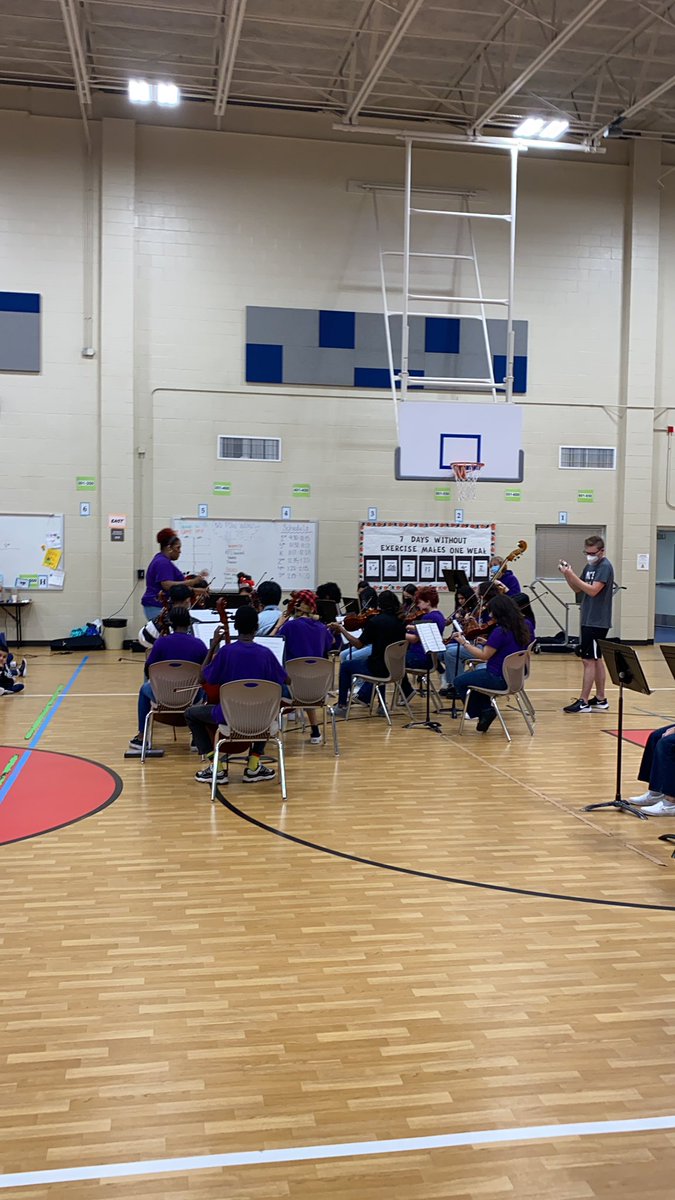 The MDJH Orchestra doing their thing at Golbow Elementary!