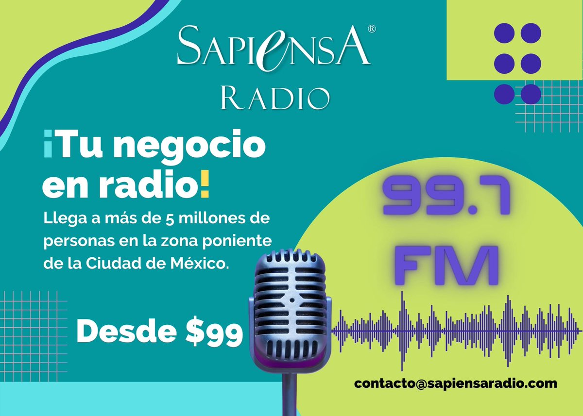 Anúnciate con nuestros amigos de <a href="/SapiensaMexico/">Sapiensa</a> en la zona poniente de la #CDMX. Llega a más de 3 millones de personas hoy mismo! bit.ly/2NcbHCa