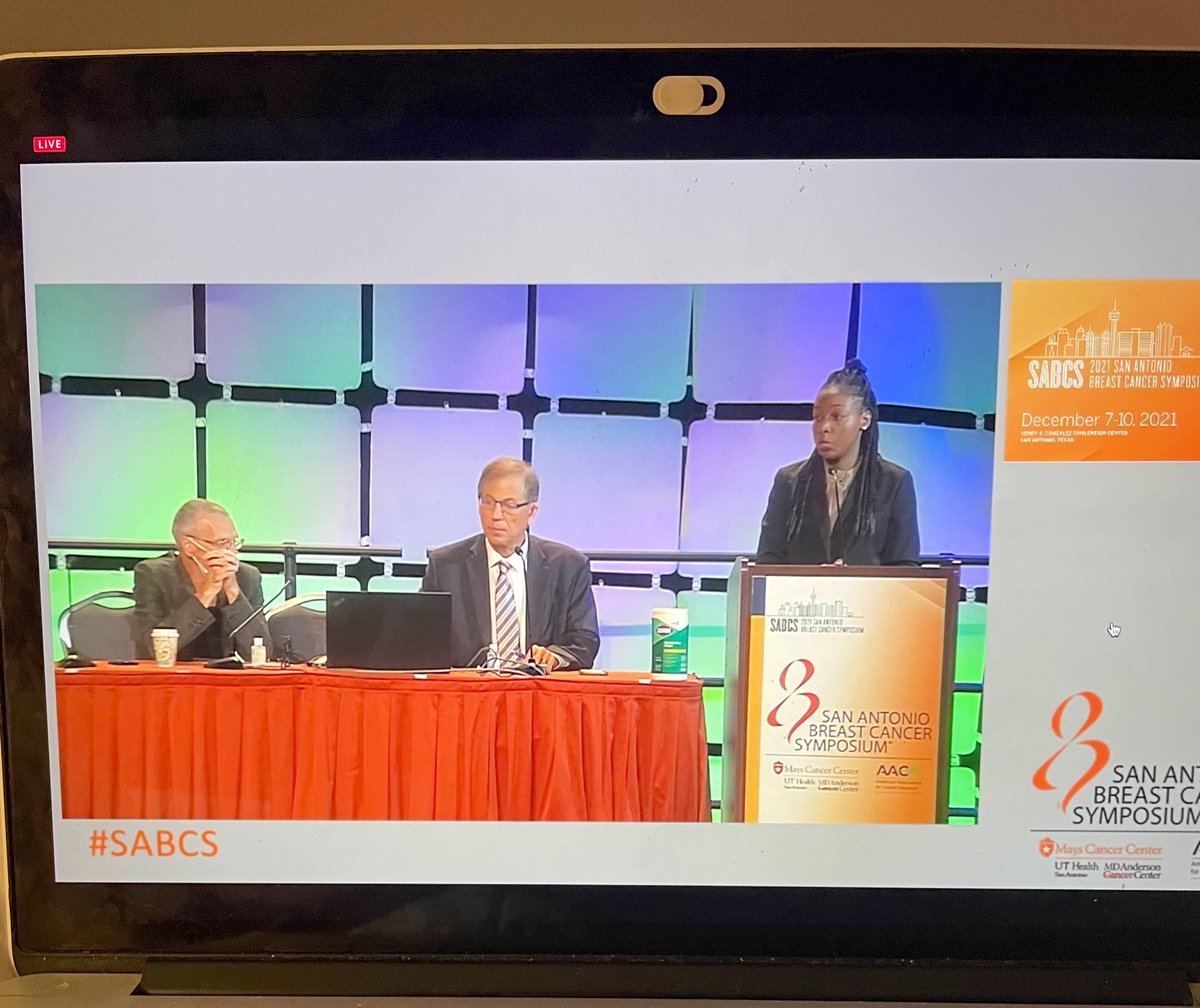kristinrojasmd's tweet photo. #Medstudent Beverly Kyalwazi @UChicagoMed presents clinical outcomes and expression-based immune signatures by race in #Ispy2 trial. Very impressive analysis and presentation by I’m sure a future leader! #bcsm #sabcs21 @SABCSSanAntonio https://t.co/BV5HlTRKEy