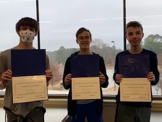 BryantSchools's tweet photo. A BHS design team received an Honorable Mention in the 2nd Congressional District App Challenge sponsored by US Congressman French Hill. Jackson Lemons, Thomas Anderson &amp; Evan Sanders developed an app to educate the public on COVID and vaccinations. #NationalComputerScienceWeek https://t.co/Aqroju798Z