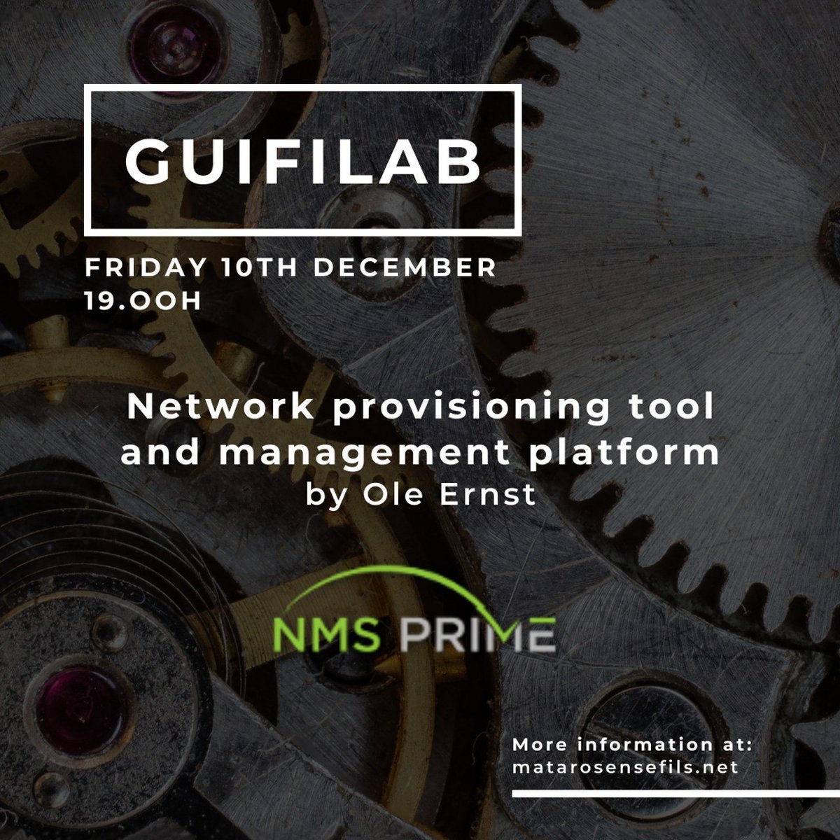 guifinet's tweet photo. 🔴GUIFILAB🔴
📅 Today #Guifilab at 19h
🗯️ About @nmsprime, an ISP-in-a box solution that helps #ISPs to manage networks: solutions overview and it's modules for provisioning, administration, billing, monitoring, manage failure, ticketing, API and a demo of its functionality... https://t.co/aCyX9YQxoa