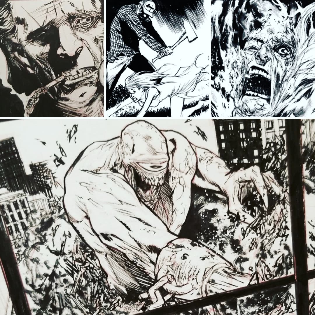 Some panels from the last two stories in Techni-Horror season 2💀 