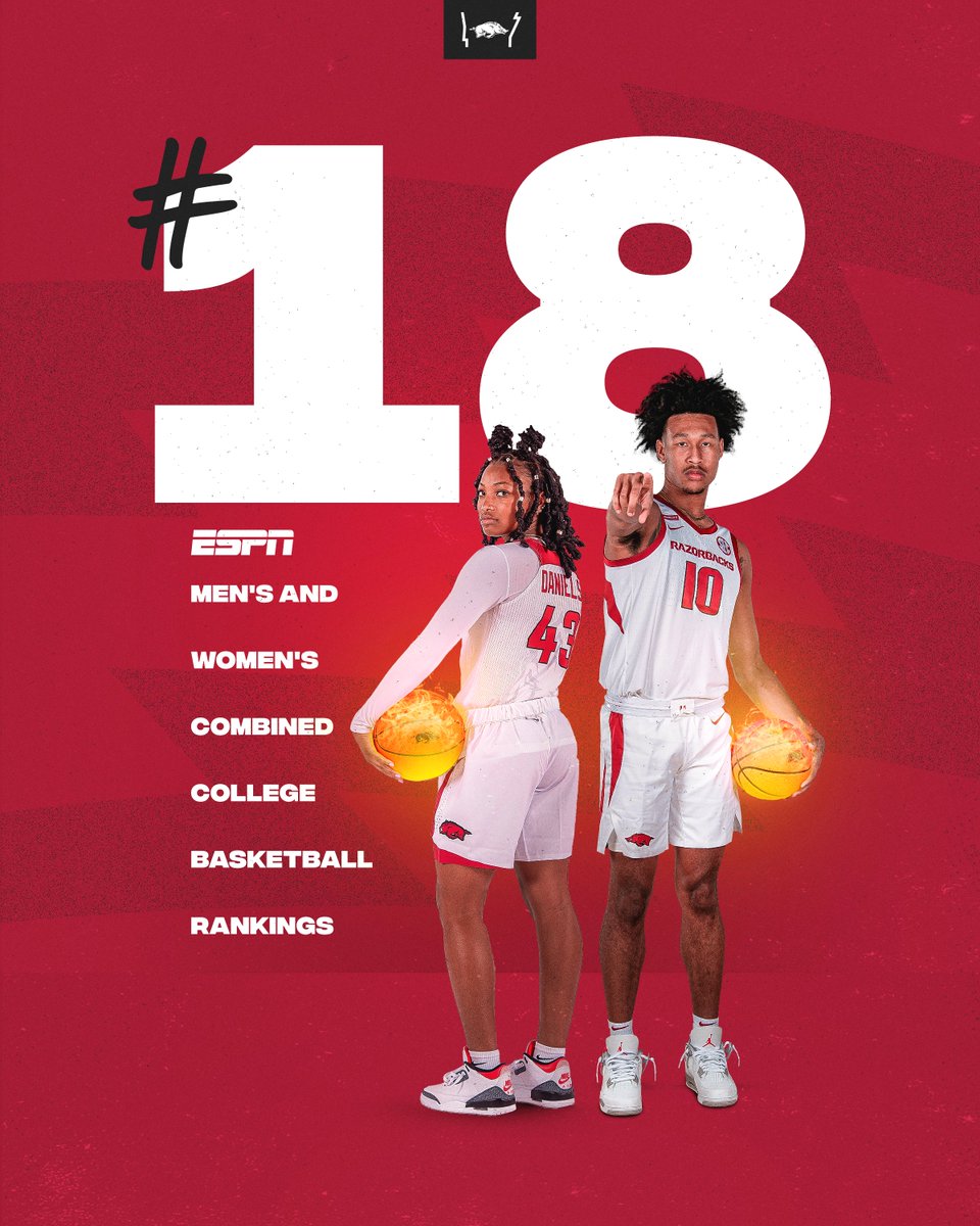 ArkRazorbacks's tweet image. Games for both @RazorbackMBB &amp;amp; @RazorbackWBB this weekend. A top 20 duo according to ESPN 👀

Let's GO Hogs!