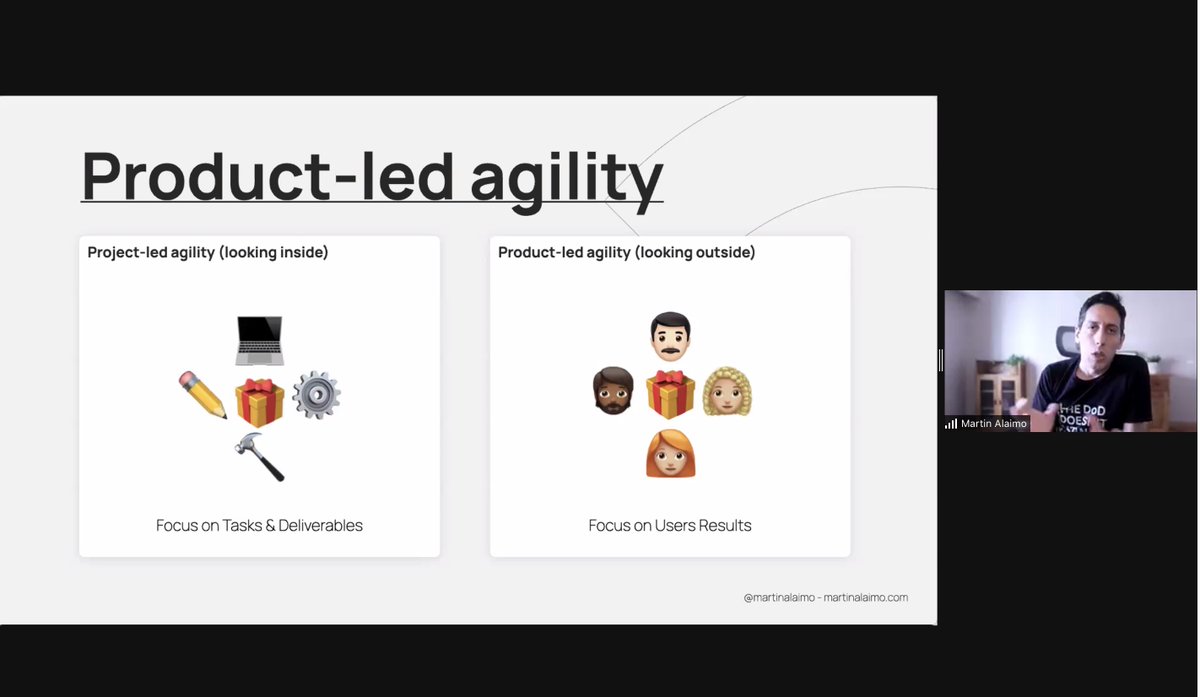 AgileAlliance's tweet image. @martinalaimo is speaking now on Product-led Agility. It&apos;s not too late to join this great FREE #AgileMiniCon talk!

agilealliance.org/minicon/
