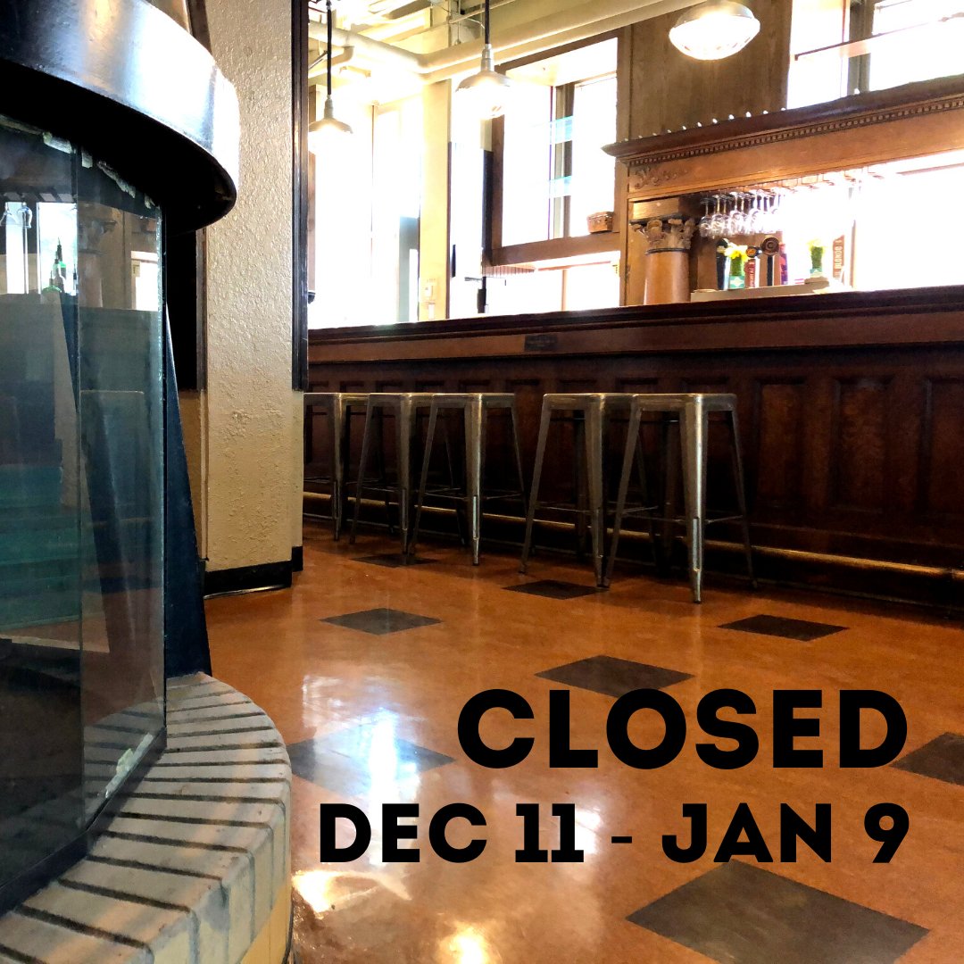 DenBlackLounge's tweet photo. We're closing down shop for the winter break starting tomorrow, December 11. We'll be back in business on January 10! See you today or in the new year. 🍻 https://t.co/x8YYDPprl6