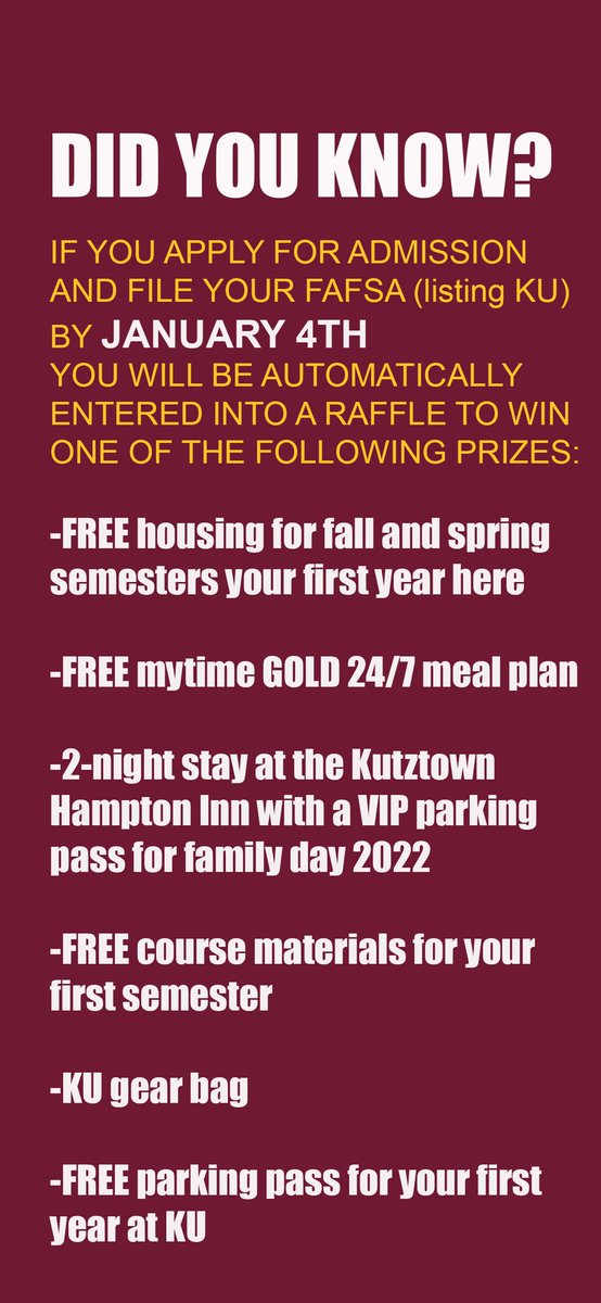 APPLY NOW 

kutztown.edu/admissions/app…