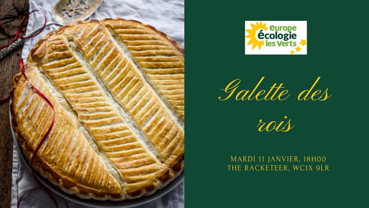 Venez nous retrouver le mardi 11 janvier à 18h au Racketeer pour partager la galette des rois 👑 rencontrer l’équipe d’@EelvUk et en savoir plus sur nos événements et actions à venir 💚

Inscrivez vous ici 👉🏻 eventbrite.com/e/galette-des-…