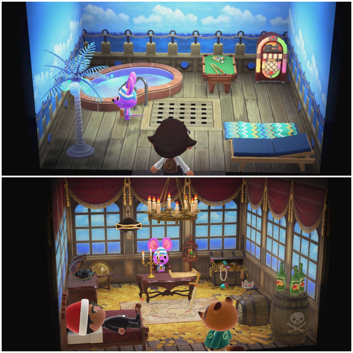 Stea17h's tweet photo. I've been busy upgrading my villager homes. 
Some before and after photos.

#ACNH #AnimalCrossingNewHorizions #acnhinspo #NintendoSwitch https://t.co/GYyheHtULr