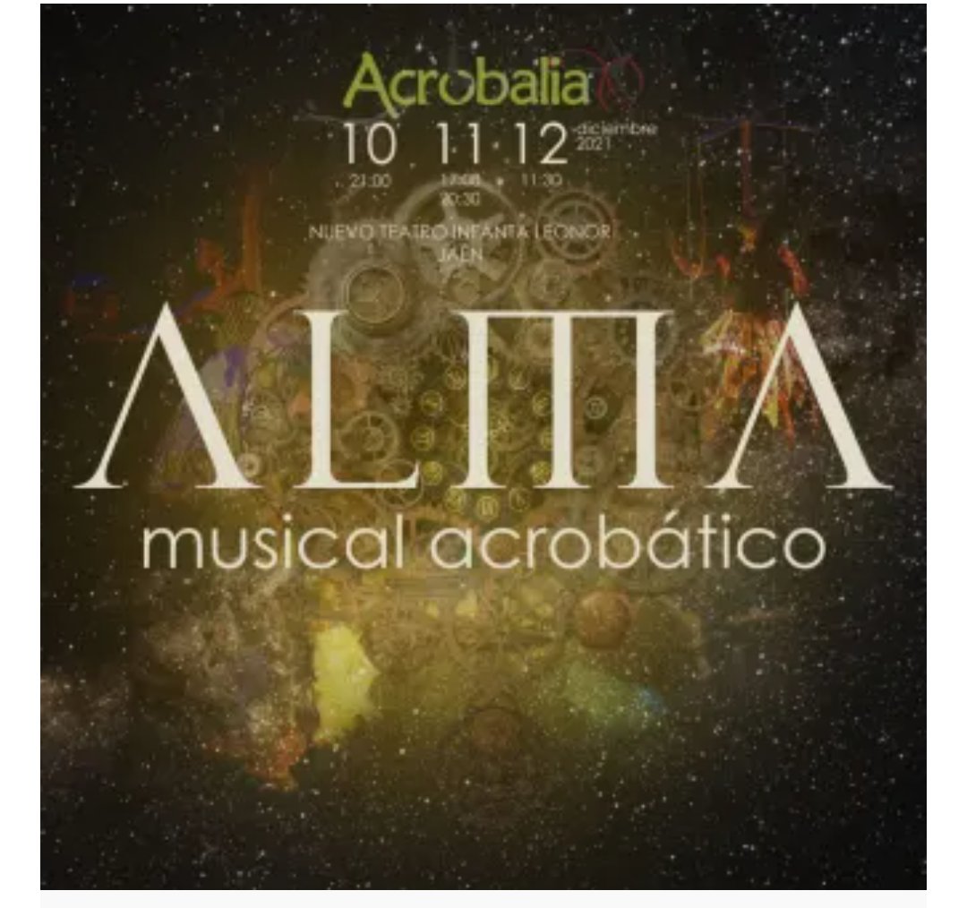 oscarburgos75's tweet photo. Los que formamos parte de la familia de @acrobalia llevamos todo el día con mariposas en la barriga.
A las 21h se subirá el telón del NT Infanta Leonor para #AlmaElMusical.
Tenéis cuatro funciones para haceos un favor y venir a dejar que os toquen el ALMA.
https://t.co/OS517MB9Fg https://t.co/SoeU03fj9c