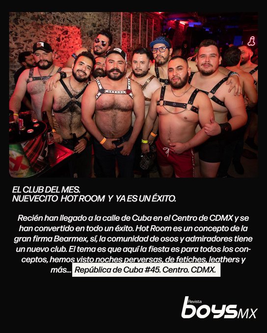 El Club del Mes en BoysMx diciembre es @HotRoomMx Nuevecito y ya es un éxito en la calle de Cuba en Centro