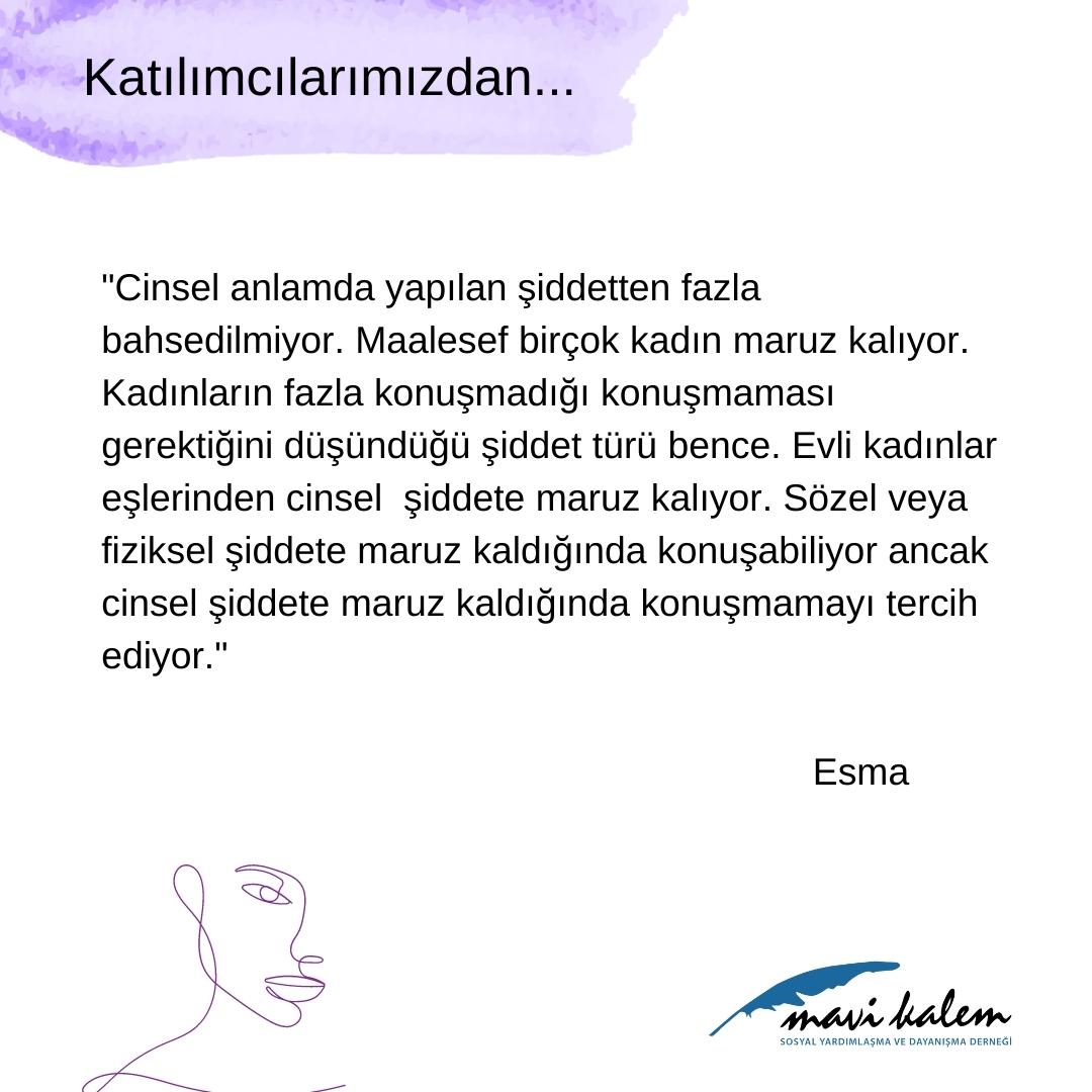 Şiddetle mücadeleye yaşadığımız şiddeti konuşarak başlarız. Kadınlarla çalışmalarımızda şiddetle ilgili bilgimizi ve hikayelerimizi paylaştığımız, kendi çözüm yollarımızı araştırdığımız güvenli alanlar oluşturuyoruz.

#KadinaSiddeteHayir #16Days #mavikalem