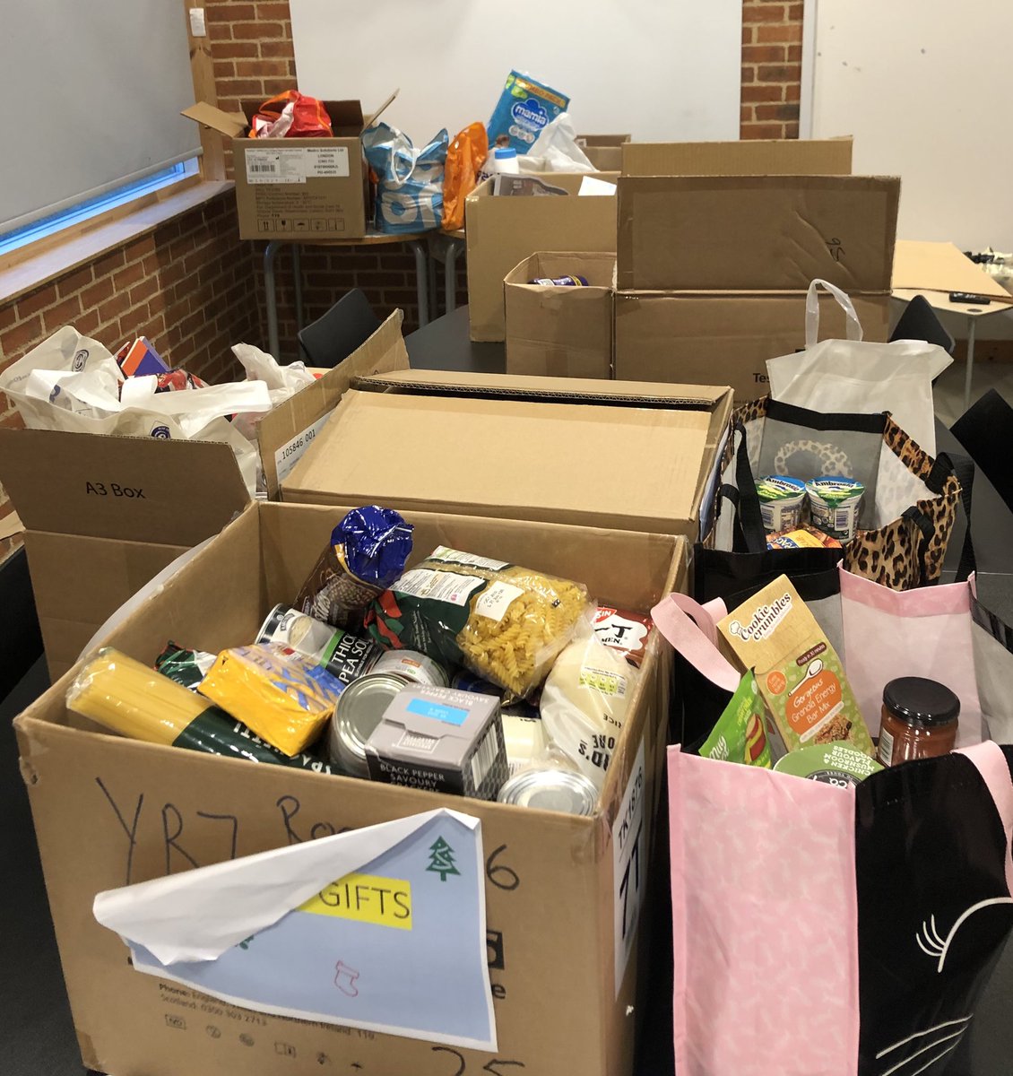 Coleridge_Edu's tweet photo. Incredibly humbled by the generosity of our students and their families. This is just some of what has been donated and will be making its way to @CambFoodBank #wearecaring #wecontribute https://t.co/eT2nyYG81d