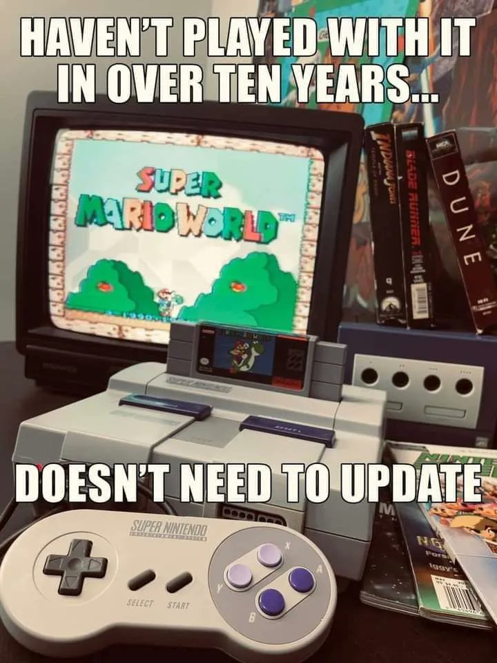 HnKexp's tweet photo. So true, so true.
#keepgamingpure #hnkexp #videogames #gaming #SNES #Nintendo #RETROGAMING #retrogames https://t.co/tufLRbHkLs