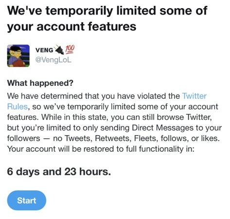 just_phos's tweet image. The League Twitter polls will be delayed as @VengLoL managed to get suspended again.

I guess we will see you guys in a week 🤦