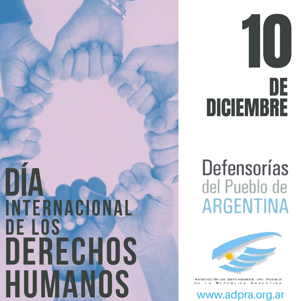 #DÍAUNIVERSALDERECHOSHUMANOS
#DEMOCRACIA
#38AÑOS
#Memoria
Día Internacional de los Derechos Humanos y 38 años del retorno a la Democracia 🇦🇷

facebook.com/DefensoriasADP…