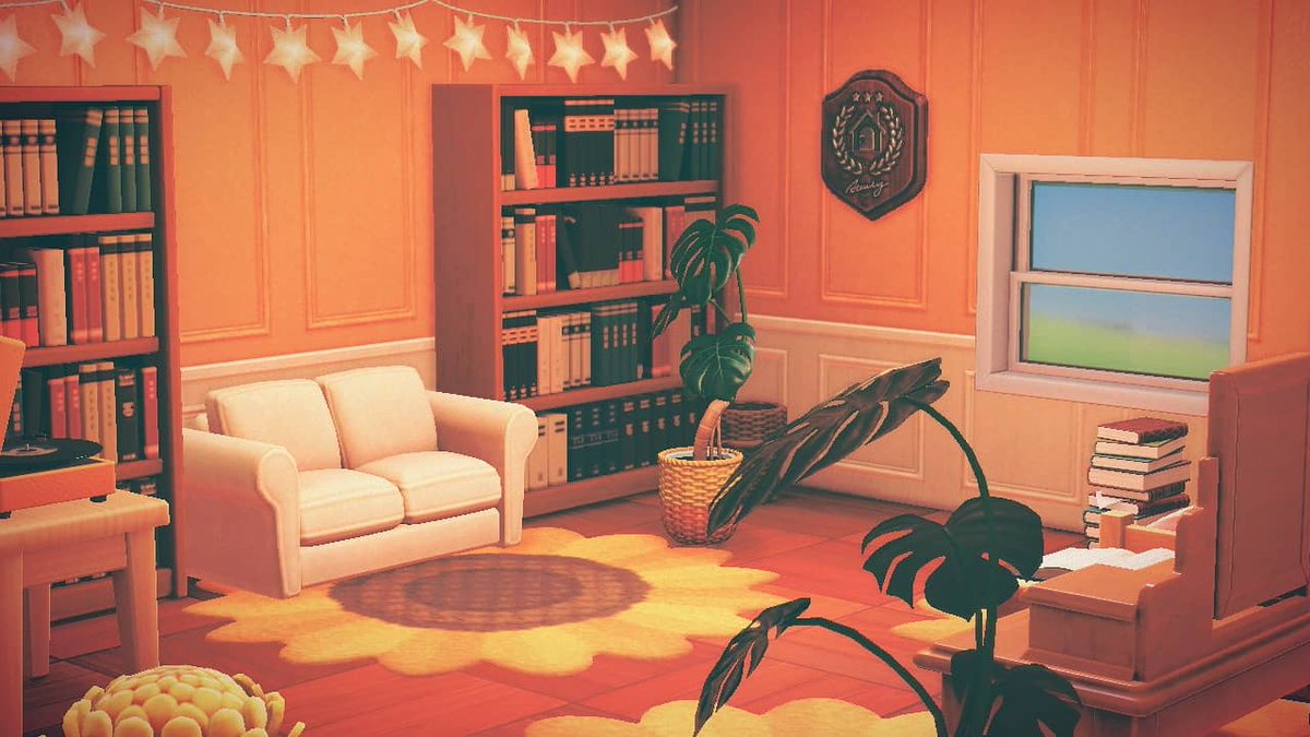 leaf_kind_'s tweet photo. Sunflower bedroom 💛 
#ACNHDesign #ACNH https://t.co/bd96MkrFwY