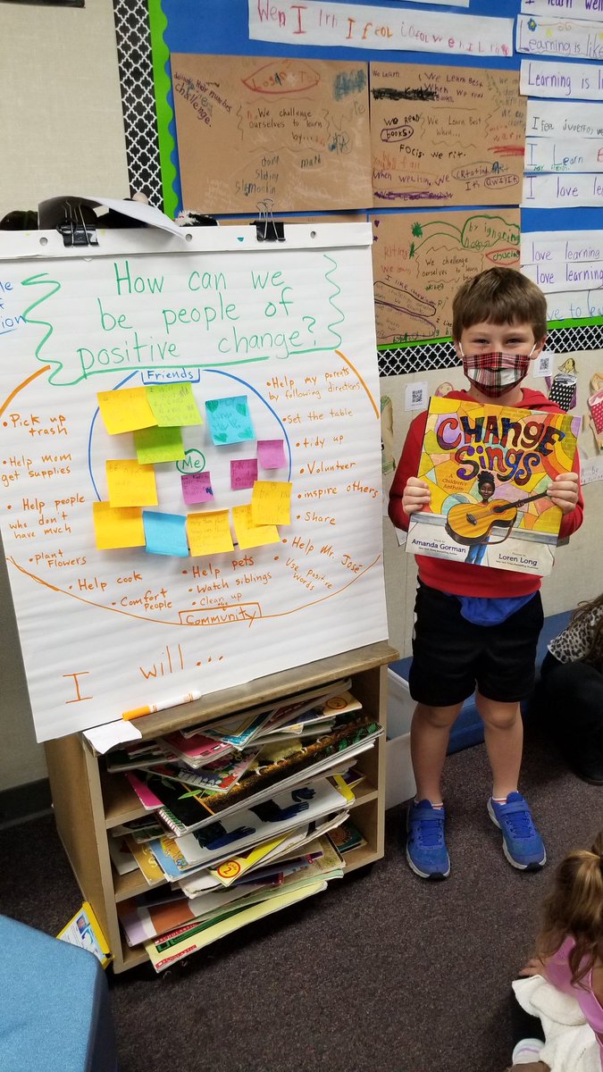 How can we bring positive change to our lives, our friendships, our families, and our school communities? 
*A #thinkingroutine cycle inspired by the book "Change Sings". #dmusd