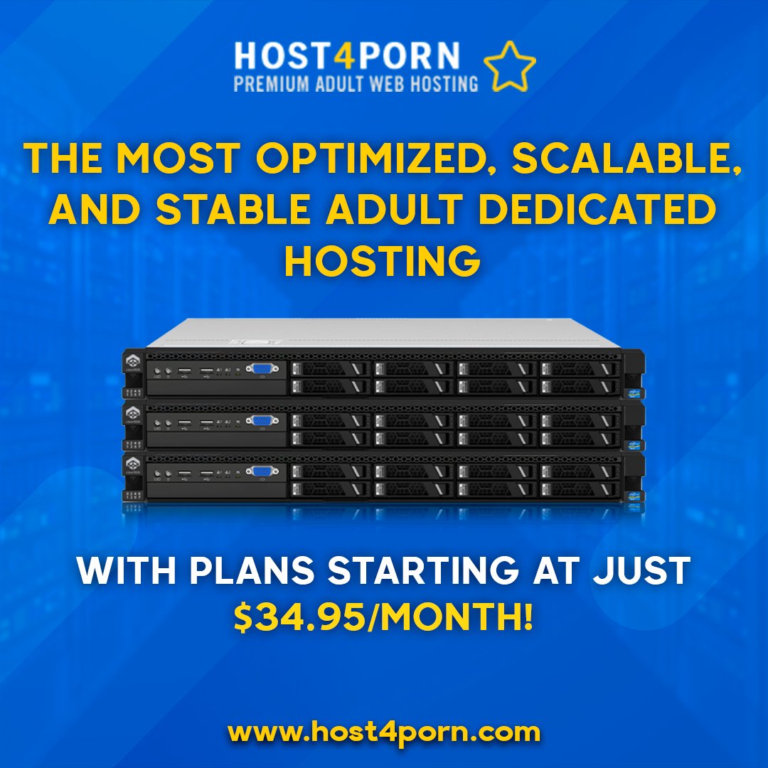 host4porn's tweet image. The best Host for adults! Host your website with us and enjoy our dedicated server services! Contact us today!
host4porn.com/adult-dedicate…
#adultdedicatedhosting #adultwebsitehosting #scalablewebhosting #optimizedwebhosting #adultsitehosting #adulthostingprovider