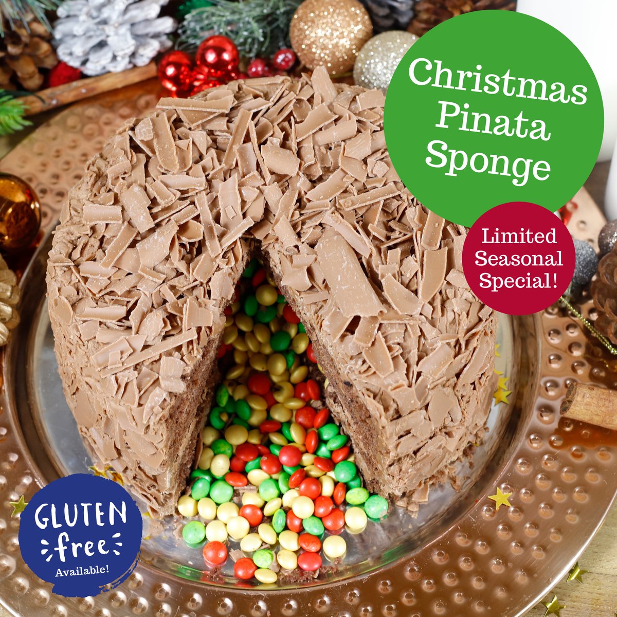 SpongeCakesLtd's tweet photo. Have you seen our Christmas Pinata Cake yet!? It's full of festive surprises inside and makes a great centrepiece for Christmas parties, gatherings and birthdays!
SHOP - https://t.co/bG8hes4VoD
#PinataCake #ChristmasPinataCake https://t.co/YvGEwaOHl2