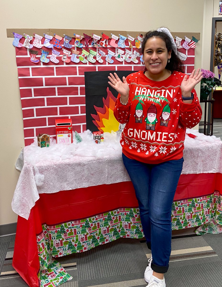 MrsExplorer's tweet photo. Hanginβ with my Gnomies on Ugly Sweater Day! β¨βοΈβ¨ #SpringISDUglySweaters π@cwhs_springisd @springisd https://t.co/N5BGy0WV7O