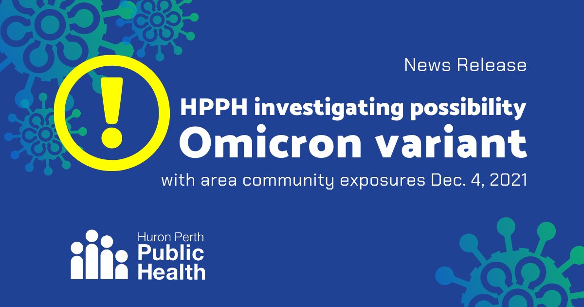 HPPublicHealth's tweet photo. HPPH is investigating strong possibility of Omicron variant of #COVID19 with community exposures Sat. Dec 4 in Huron Cty. We're working with event organizers to identify high-risk contacts. See full release for next steps: https://t.co/URIUprObLB https://t.co/rBvYv2lthv