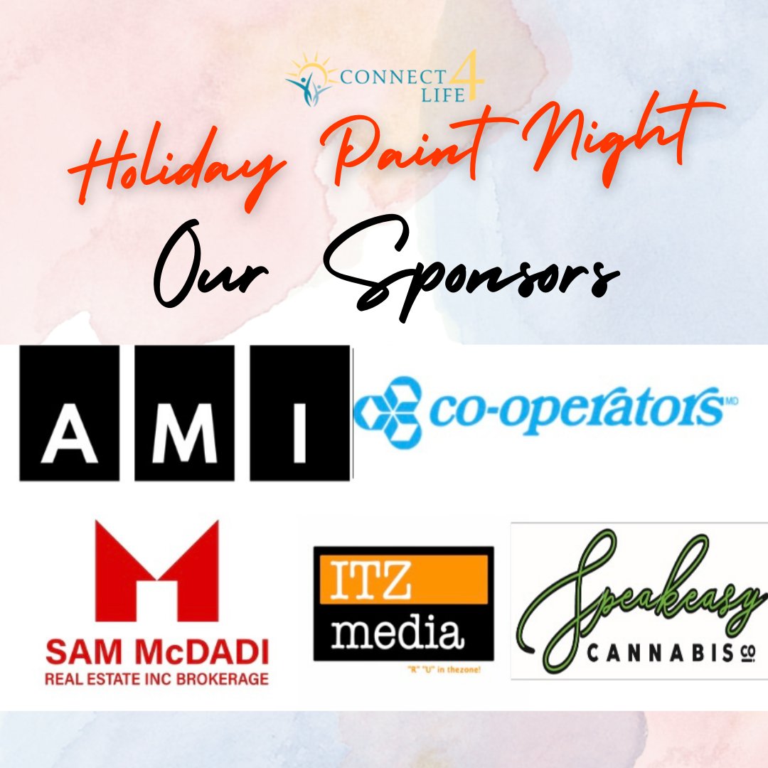 Check out our amazing list of sponsors for our upcoming Holiday Paint Night event!