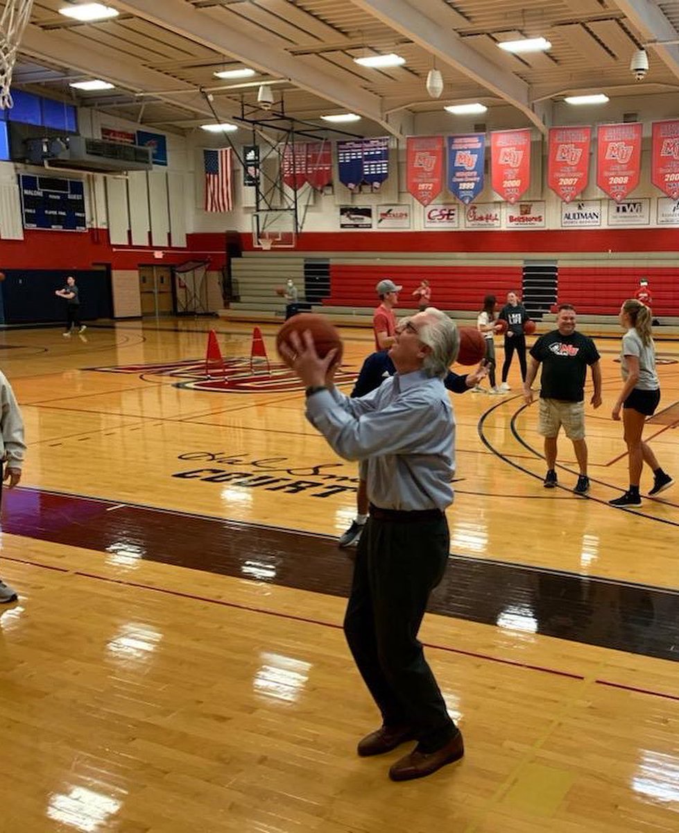 MaloneU's tweet photo. Today was Malone’s Student Athlete Advisory Committee (SAAC) first ever Student and Staff Shootout in support of the Make-A-Wish Foundation. What a great turnout of students and employees alike. Thank you to everyone who made this a memorable event! https://t.co/cETDO2qKs5