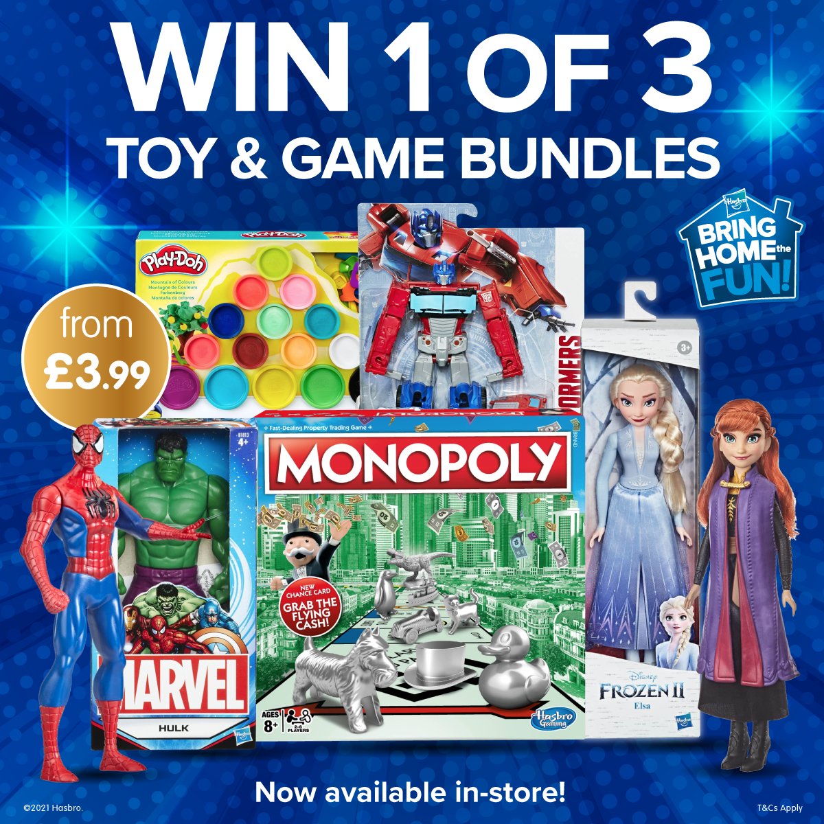 bmstores's tweet photo. 🎲 #COMPETITION TIME 🎲

Perfect for #Christmas, this toy &amp; game bundle (courtesy of @Hasbro) will keep everyone entertained at home!

There's THREE to giveaway - for a chance to WIN simply;

1) FOLLOW US
2) RETWEET
3) COMMENT #BMHasbro!

Competition ends 9am 17/12/21 https://t.co/kwrzg8rvZl